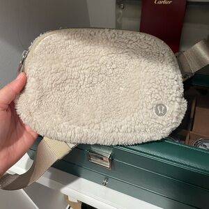 lululemon athletica Beige Sherpa Crossbody Bag